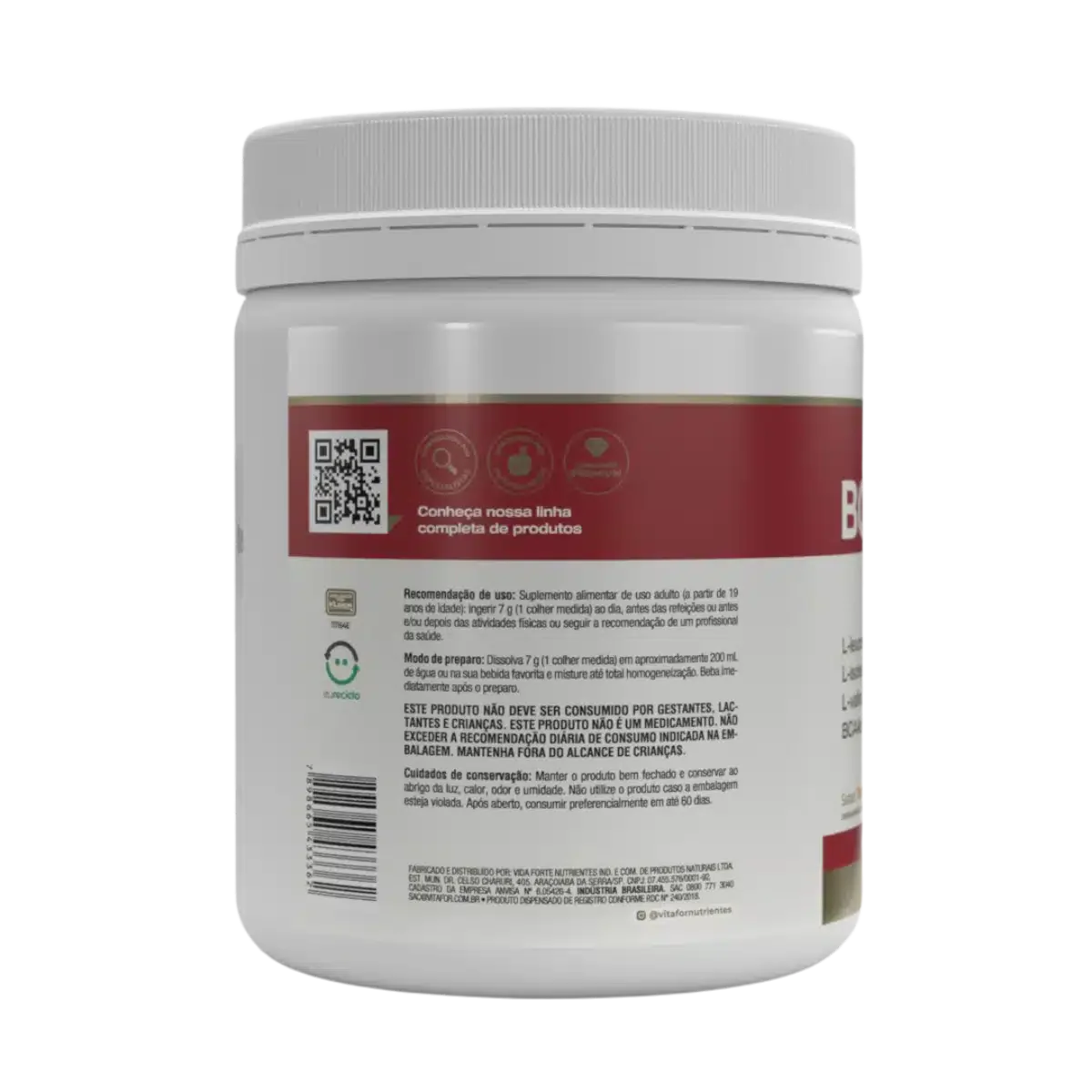 BCAAFORT 210g Laranja - Vitafor