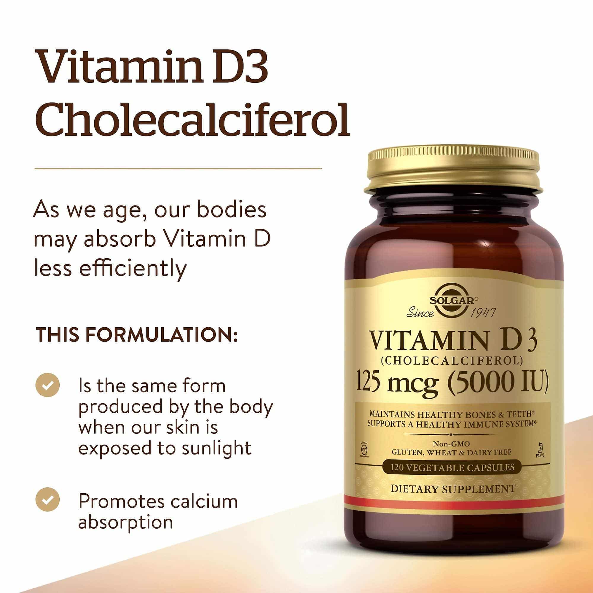 Vitamin d3 125mcg 5000IU 120vcap - Solgar