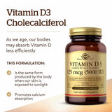 Vitamin d3 125mcg 5000IU 120vcap - Solgar